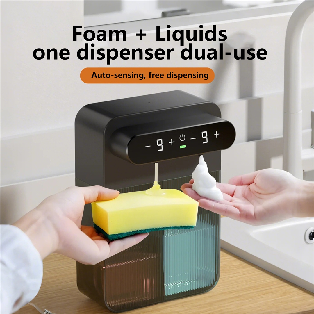 Wall-mounted Counter Double-headed Automatic Touthless Soap Dispenser USB charging foam liquid Kitchen barthroom dispenser